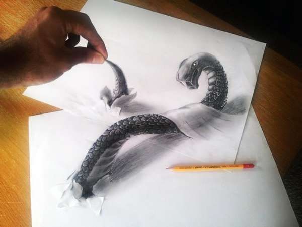 Mystical Creature Illusionist Drawings