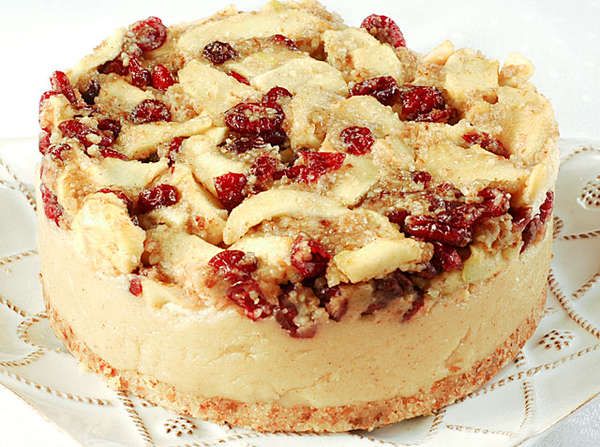 Vegan Apple Cranberry Cheesecake