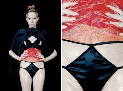 Models Wearing Raw Meat