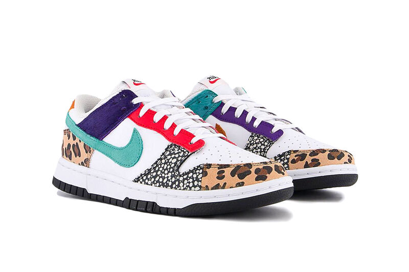 Multi-Patterned Low Cut Sneakers - Nike Unveils Eye-Popping Dunk Low in 'Safari Mix' (TrendHunter.com)