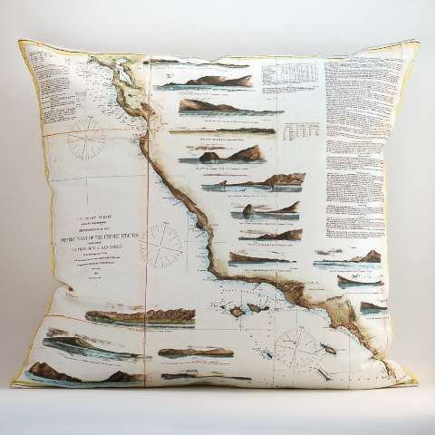 Cartogram-Clad Cushions