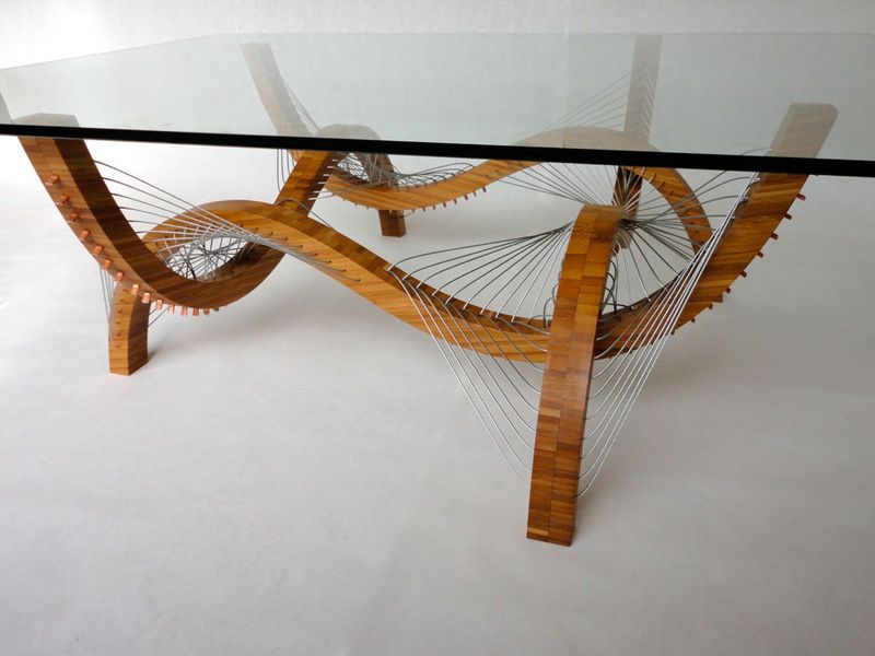 Undulating Bamboo Tables