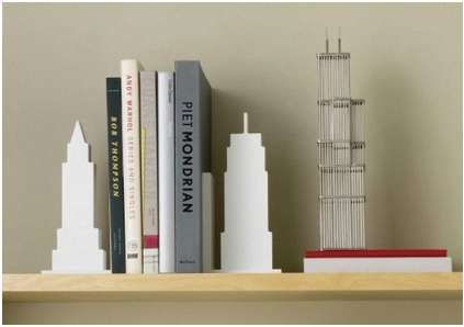 Silhouetted City Bookends