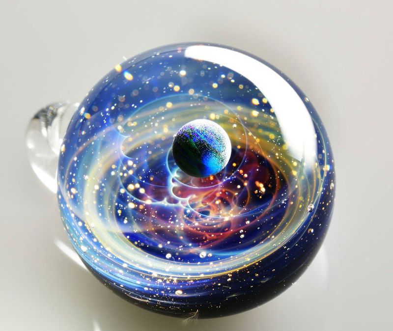 Floral Glass Space Orbs