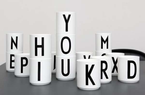 Stackable Typographic Mugs