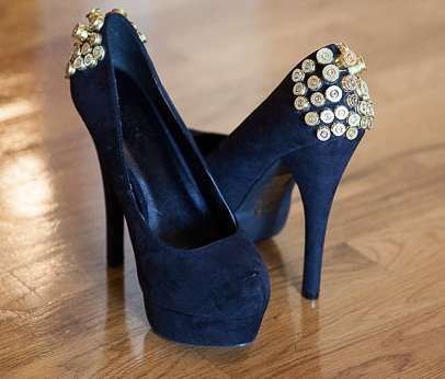 Bullet-Encrusted Heels