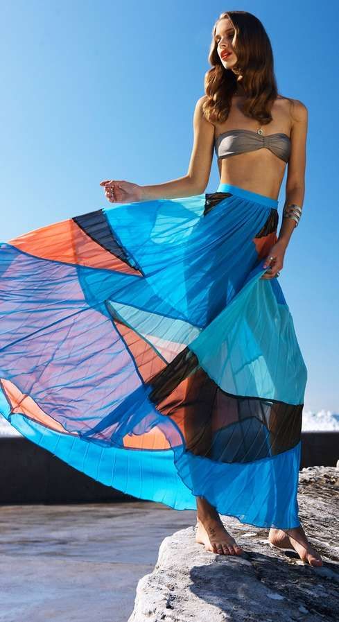 Vibrant Billowing Beachwear