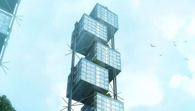 Stacked Cube Skyscrapers