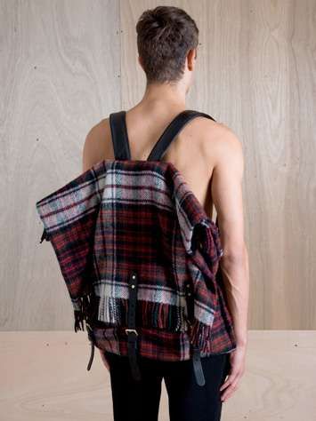 Oversized Plaid Knapsacks