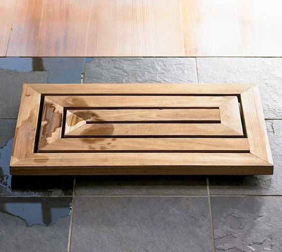 Carved Bamboo Bath Mats