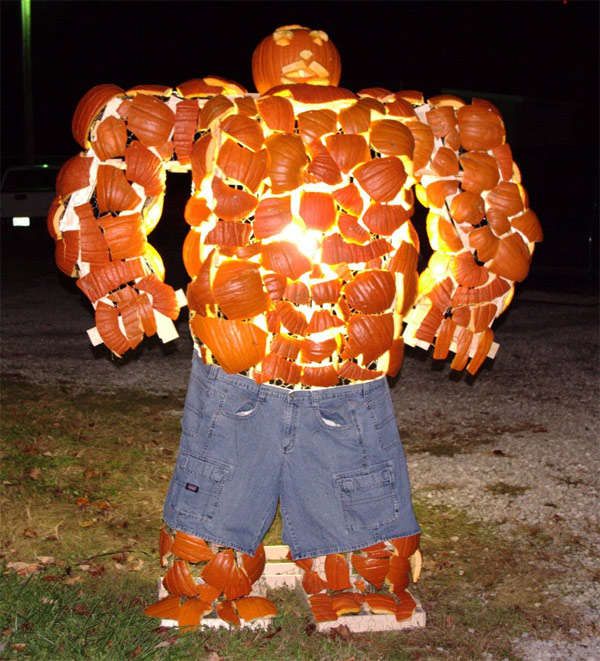 Super Heroic Pumpkin Sculptures