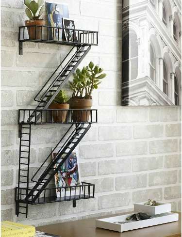 Fire Escape Bookshelves