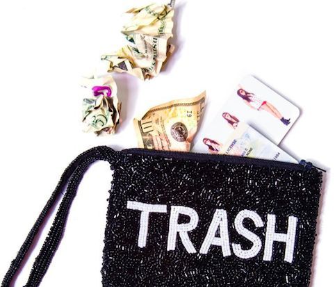 Glittery Garbage Clutches