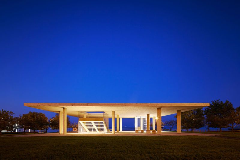 Wooden Flat-Roof Pavilions