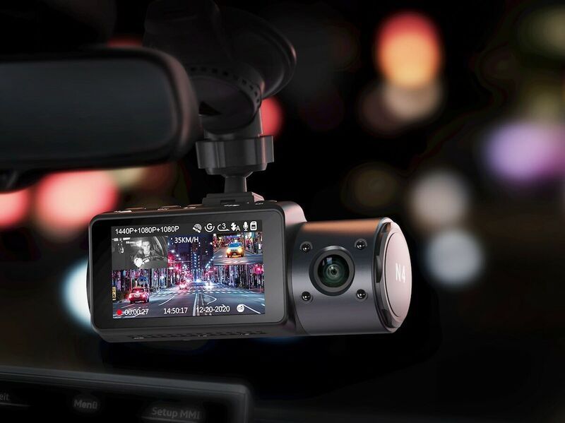 Vantrue N4 Dual Dash Vehicle Cam 3 Channel 1440P Front Night