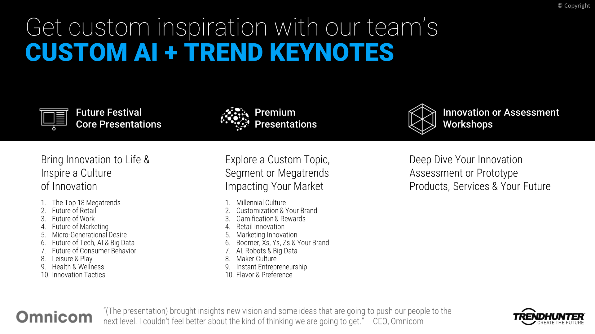 Image Slide: Custom AI + Trend Hunter Keynotes