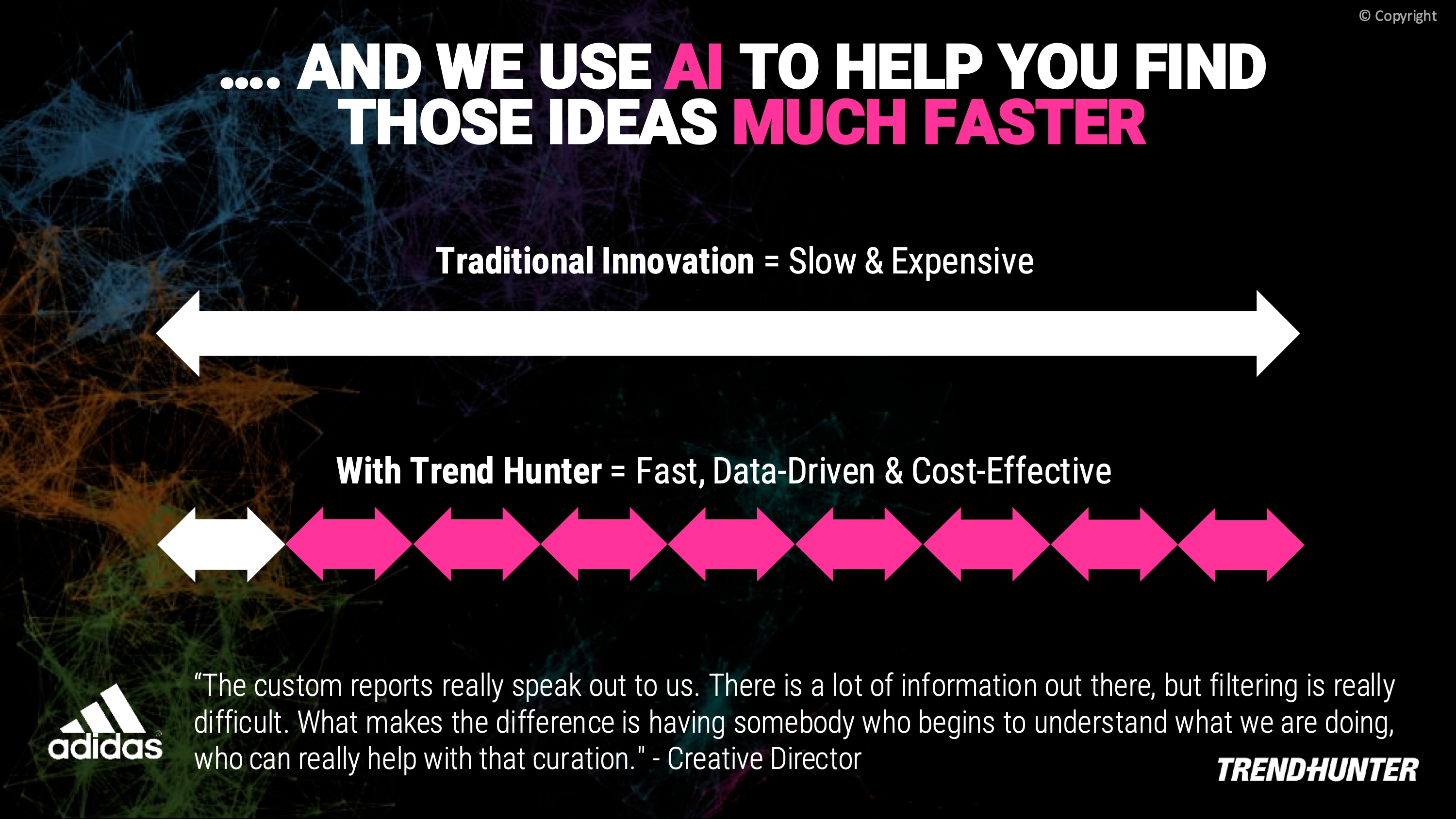Image Slide: We use AI to help you find ideas faster