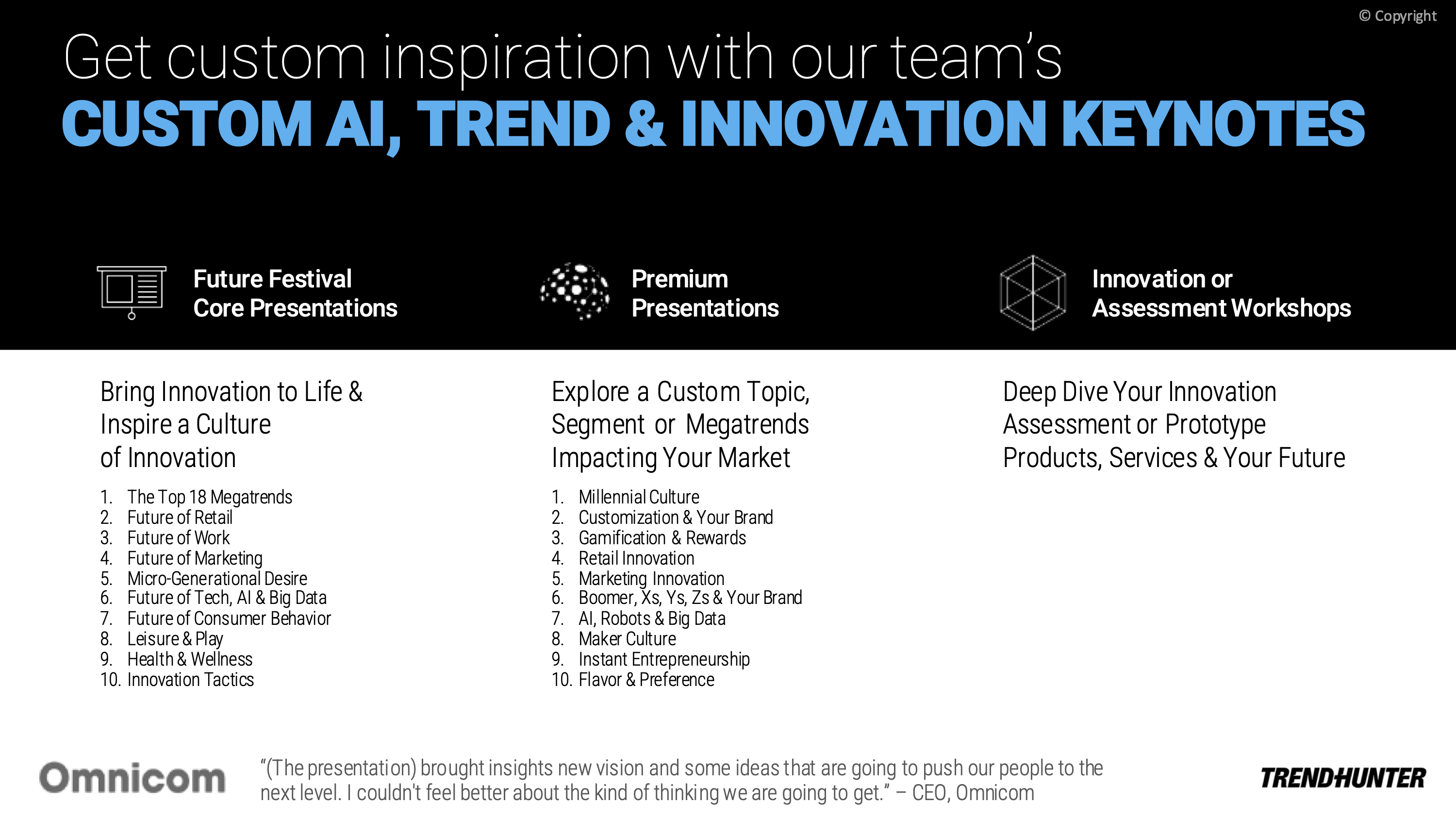 Image Slide: Custom AI + Trend Hunter Keynotes