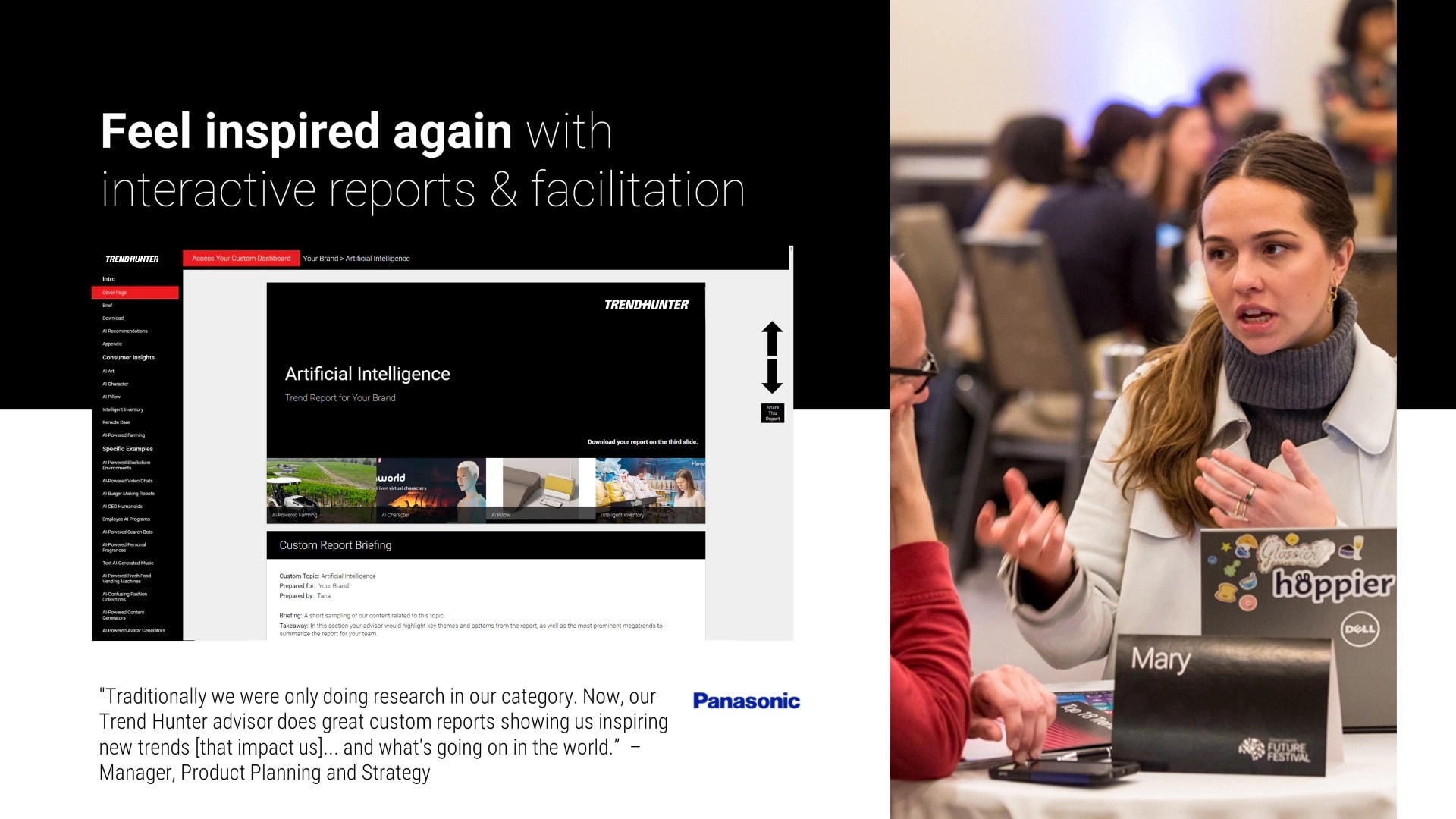 Image Slide: Interactive reports, report walkthroughs, report videos
